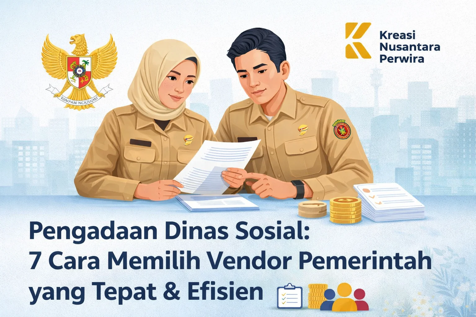 Ilustrasi pengadaan Dinas Sosial dengan ASN memilih vendor pemerintah yang tepat dan efisien