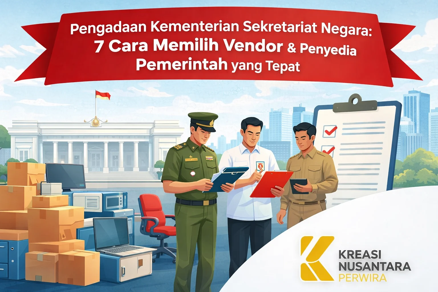 Ilustrasi pengadaan Kementerian Sekretariat Negara dan proses seleksi vendor pemerintah